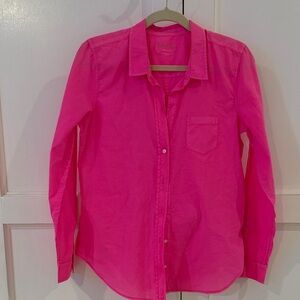 Lilly Pulitzer Hot Pink button down long Sleeve cotton Shirt size M